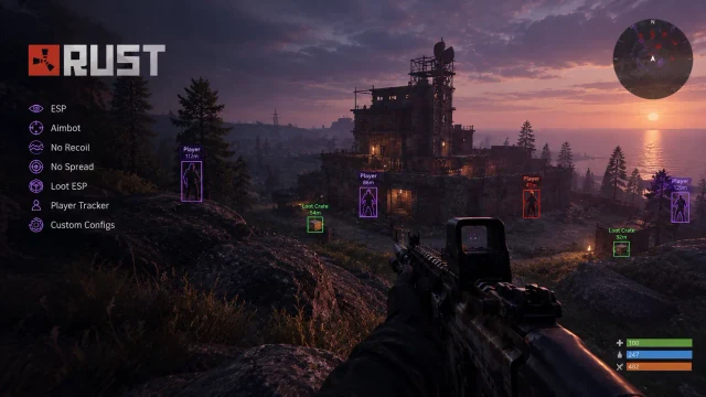 Rust ESP Cheats: Player, Loot and Resource ESP — Rust cheat gameplay screenshot